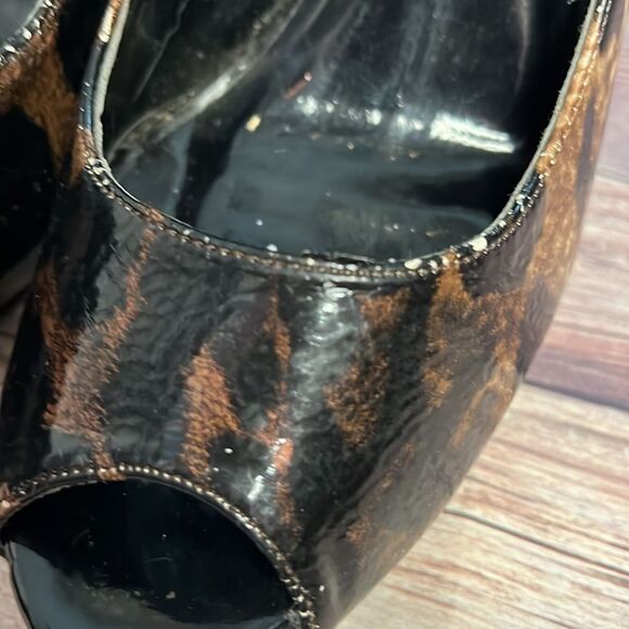 Pulse Leopard Print Peep Toe Heels Size 8.5 4.5” Stiletto Pumps - Picture 5 of 10